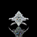 2.72 Cts 14k White Gold Marquise Shape Special Ring