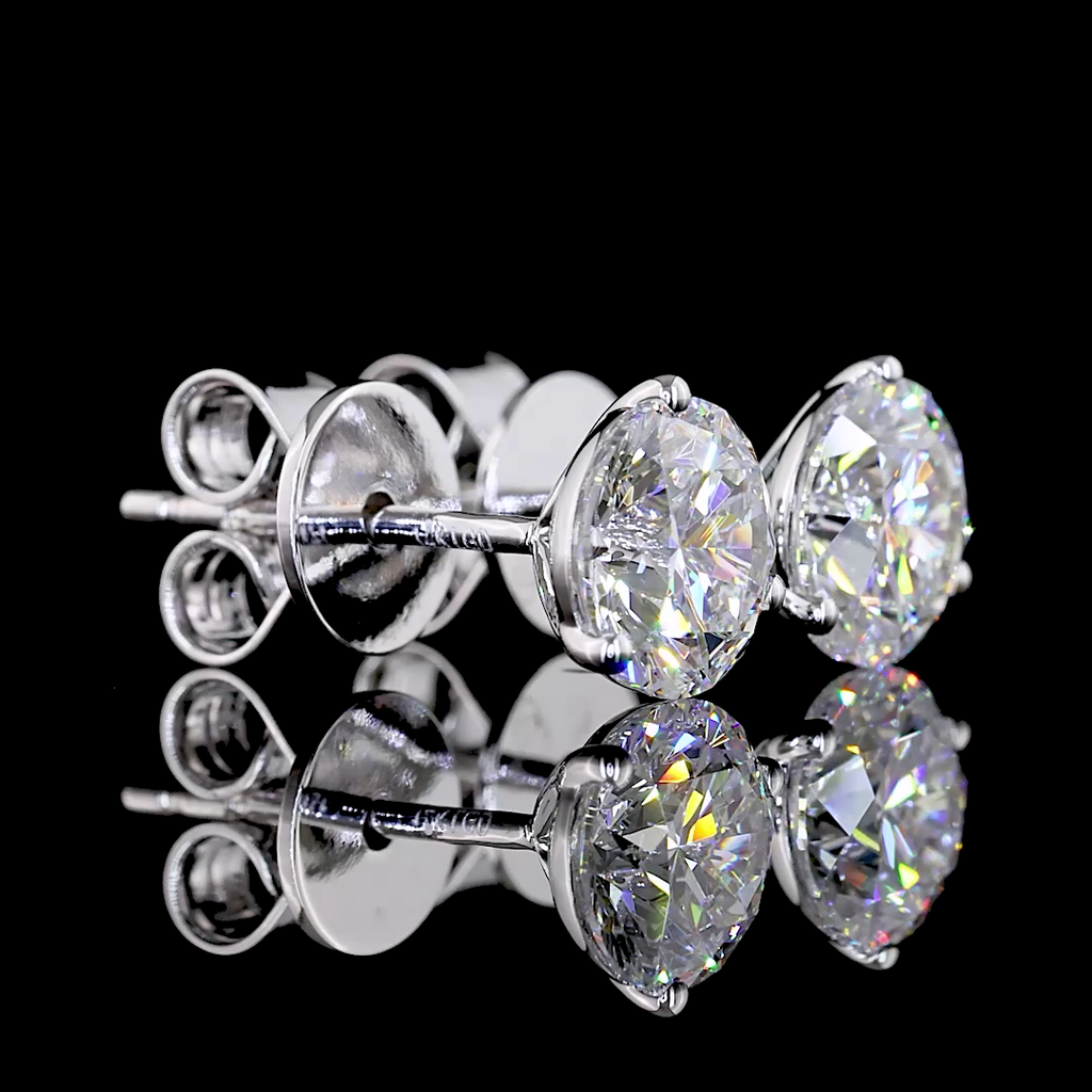 1.49 Cts 14k White Gold Round Shape Martini Earring