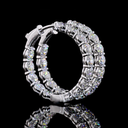 5.2 Cts 14k White Gold Round Shape Hoops Earring