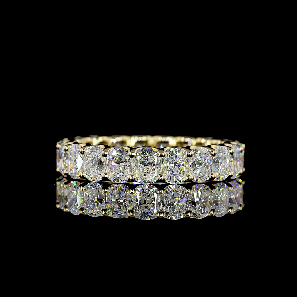 4.32 Cts 14k Yellow Gold Cushion Brilliant Shape Eternity Band Eternity Band