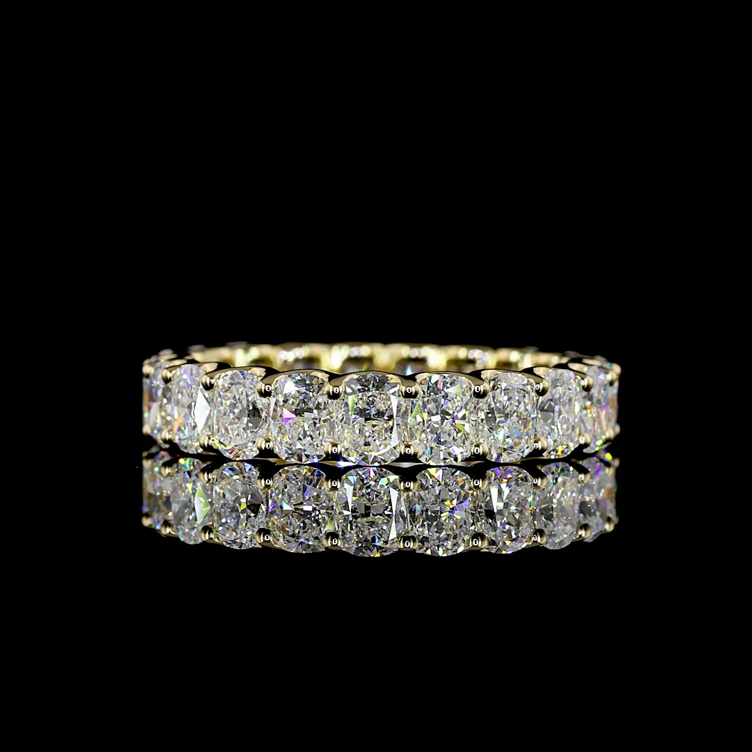 4.32 Cts 14k Yellow Gold Cushion Brilliant Shape Eternity Band Eternity Band