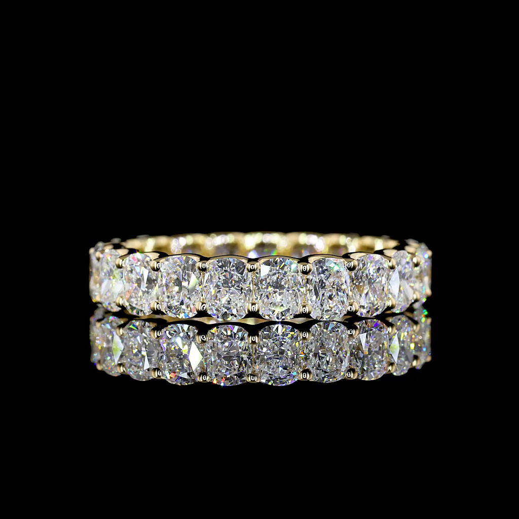 3.41 Cts 14k Yellow Gold Cushion Brilliant Shape Eternity Band Eternity Band