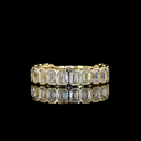 2.09 Cts 14k Yellow Gold Emerald Shape 3/4 Band Eternity Band
