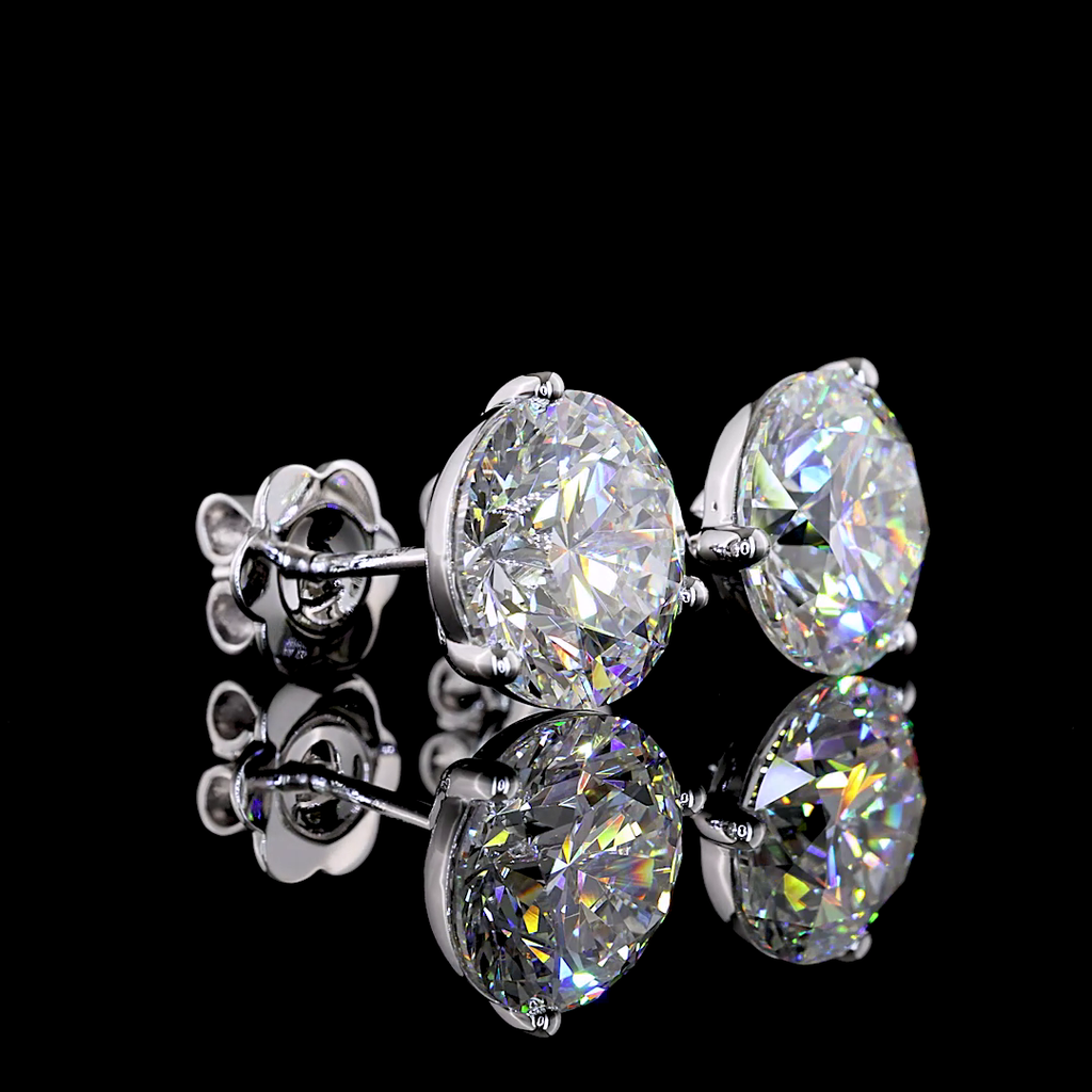 7.03 Cts 14k White Gold Round Shape Martini Earring