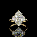 4.7 Cts 14k Yellow Gold Marquise Modified Shape 3 Stones Ring