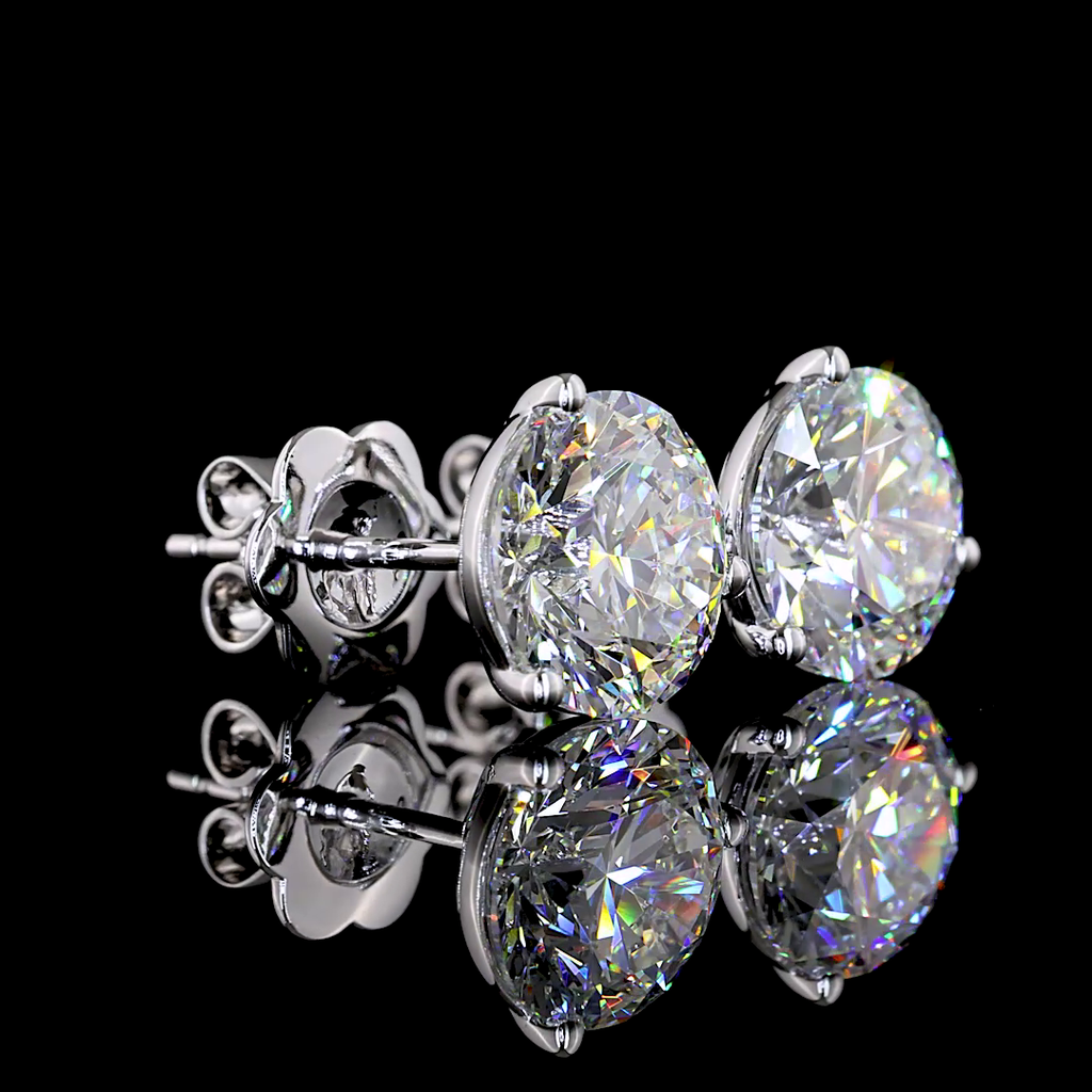 4.16 Cts 14k White Gold Round Shape Martini Earring