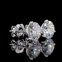 4.16 Cts 14k White Gold Round Shape Martini Earring