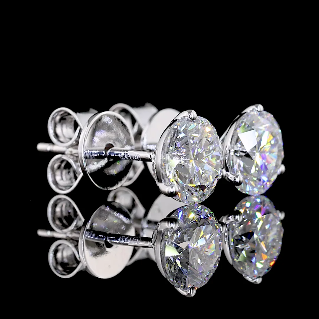 1.58 Cts 14k Yellow Gold Round Shape Martini Earring