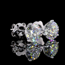 3.01 Cts 14k White Gold Round Shape Martini Earring