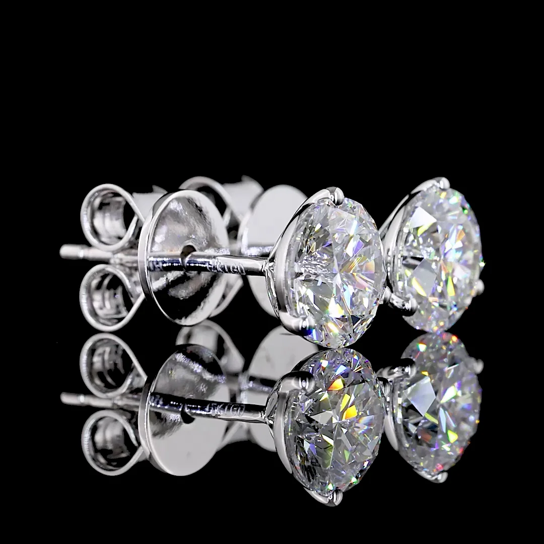 1.48 Cts 14k White Gold Round Shape Martini Earring
