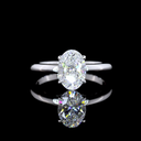 1.51 Cts 14k White Gold Oval Shape Solitaire Ring