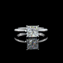 1.58 Cts 14k White Gold Princess Shape Hidden Halo Ring