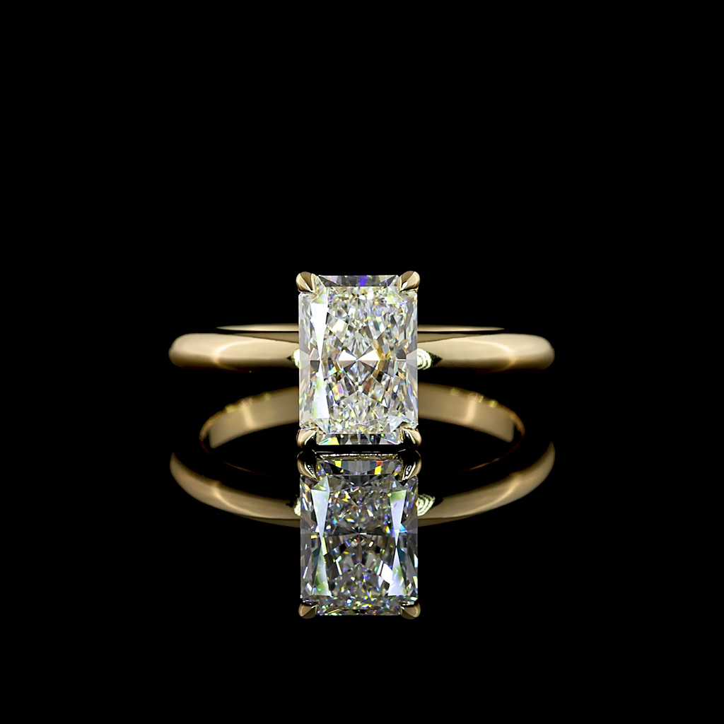 1.54 Cts 14k Yellow Gold Radiant Shape Solitaire Ring