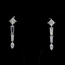 4.6 Cts 14k White Gold Mix Shape Hanging Earring