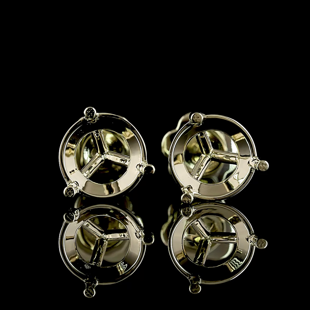 3.07 Cts 14k White Gold Round Shape Martini Earring