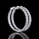 5.1 Cts 14k White Gold Radiant Shape Hoops Earring
