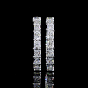 8.72 Cts 14k White Gold Mix Shape Hoops Earring