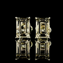 4 Cts 14k White Gold Emerald Shape Studs Earring