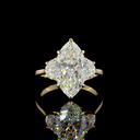 4.69 Cts 14k Yellow Gold Marquise Shape 3 Stones Ring