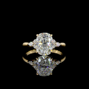 3.17 Cts 14k Yellow Gold Cushion Brilliant Shape Split Shank Ring