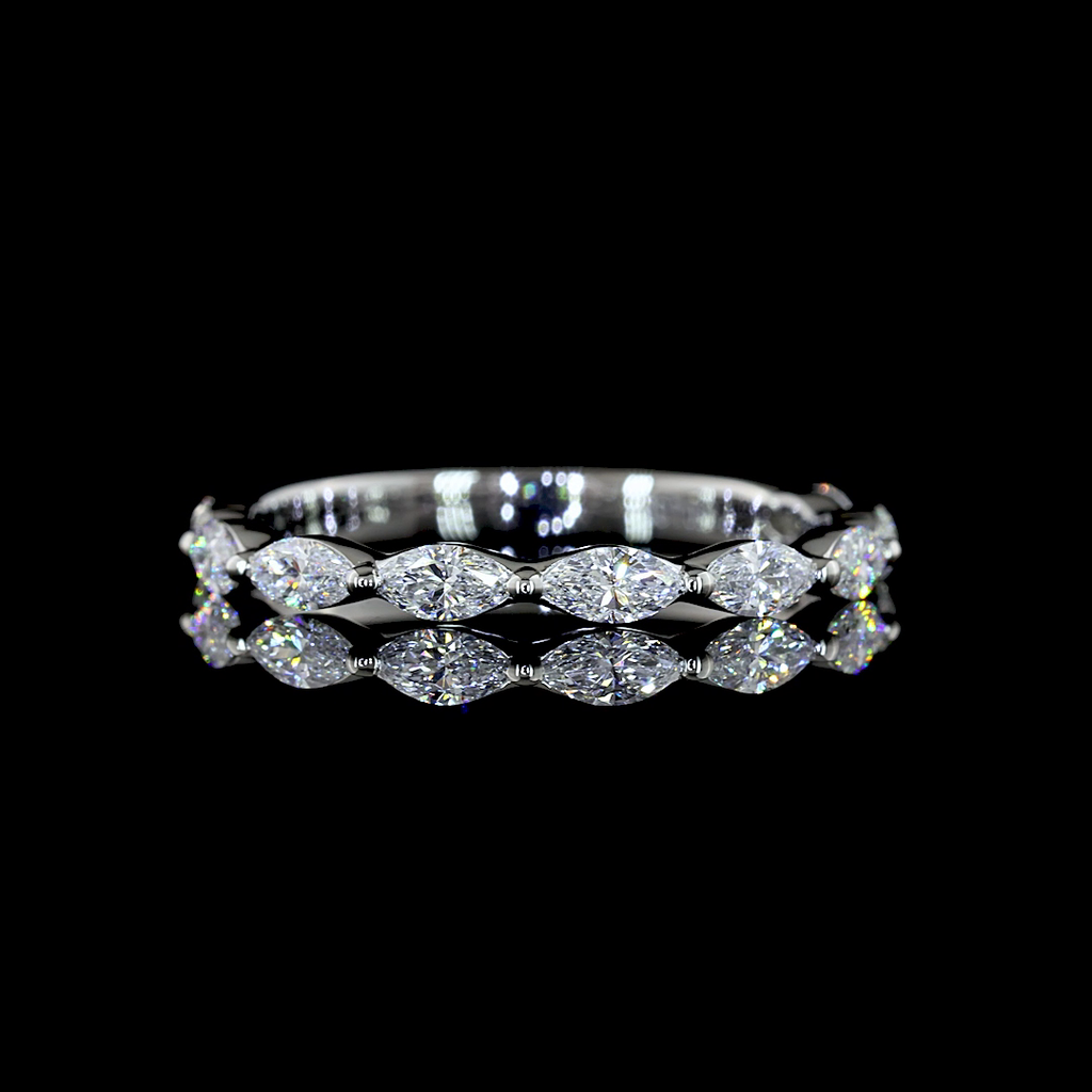 0.56 Cts Platinum Marquise Shape 3/4 Band Eternity Band