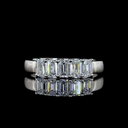 1 Cts Platinum Emerald Shape 5 Stones Eternity Band