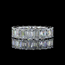 5.27 Cts 18k White Gold Emerald Shape Eternity Band Eternity Band