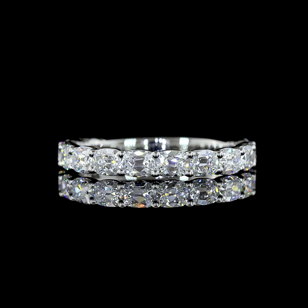 1.42 Cts Platinum Antique Cushion Shape 3/4 Band Eternity Band
