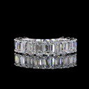 3.73 Cts 18k White Gold Emerald Shape 3/4 Band Eternity Band