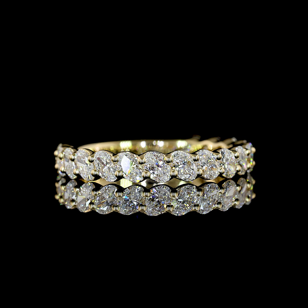 1.14 Cts 14k Yellow Gold Oval Shape 3/4 Band Eternity Band