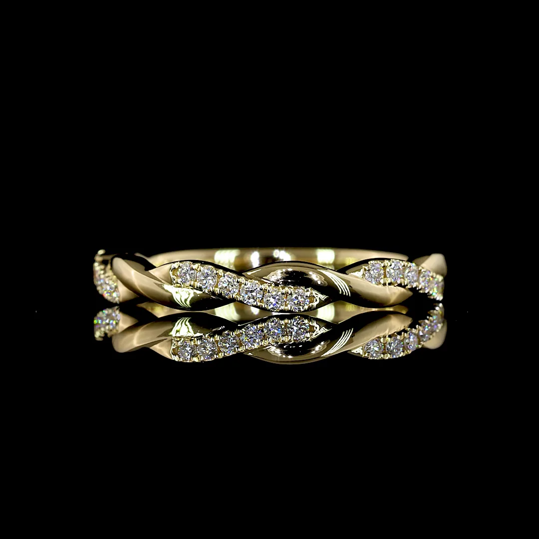 0.11 Cts 14k Yellow Gold Round Shape Half Eternity Eternity Band