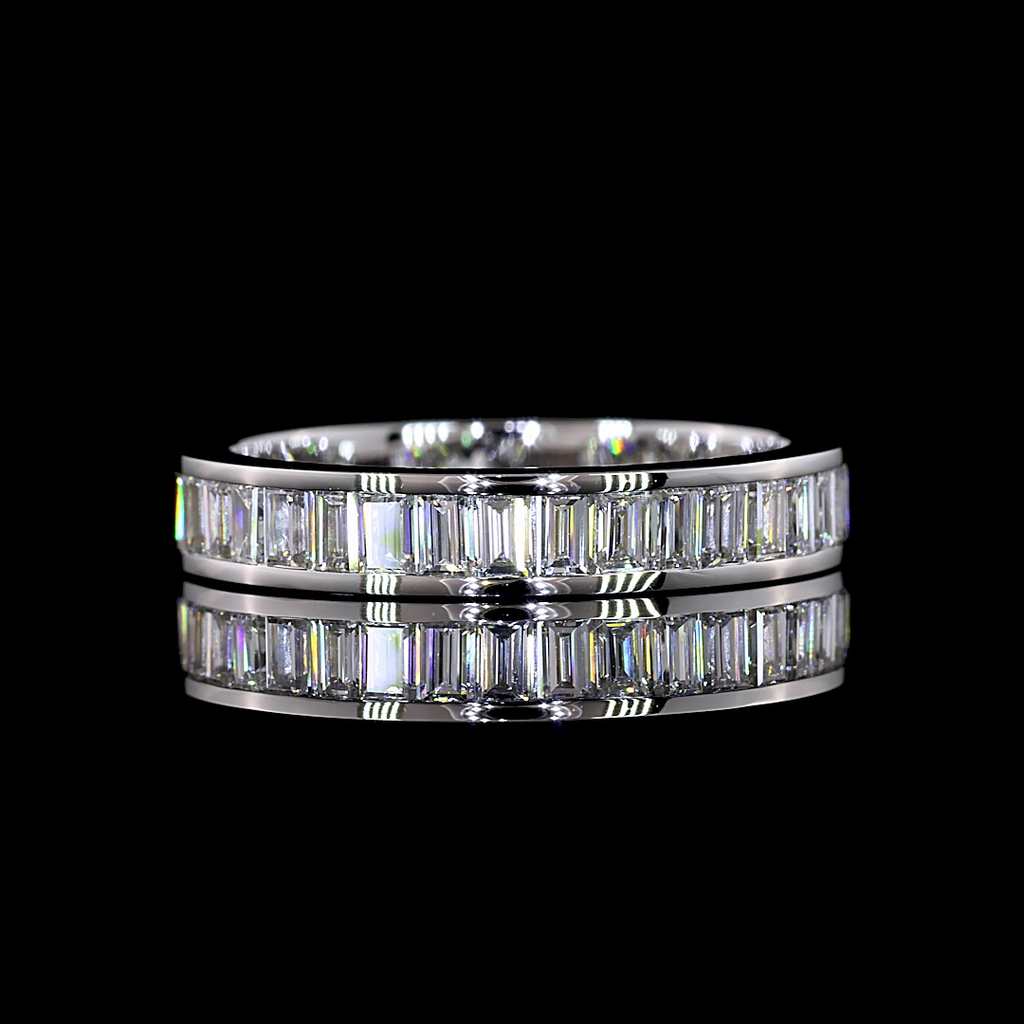 1.96 Cts 14k White Gold Baguette Shape Eternity Band Eternity Band