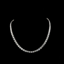 22 Cts 14k White Gold Emerald Shape Tennis Necklace