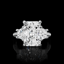 0.09 Cts Platinum Shape Split Shank Ring