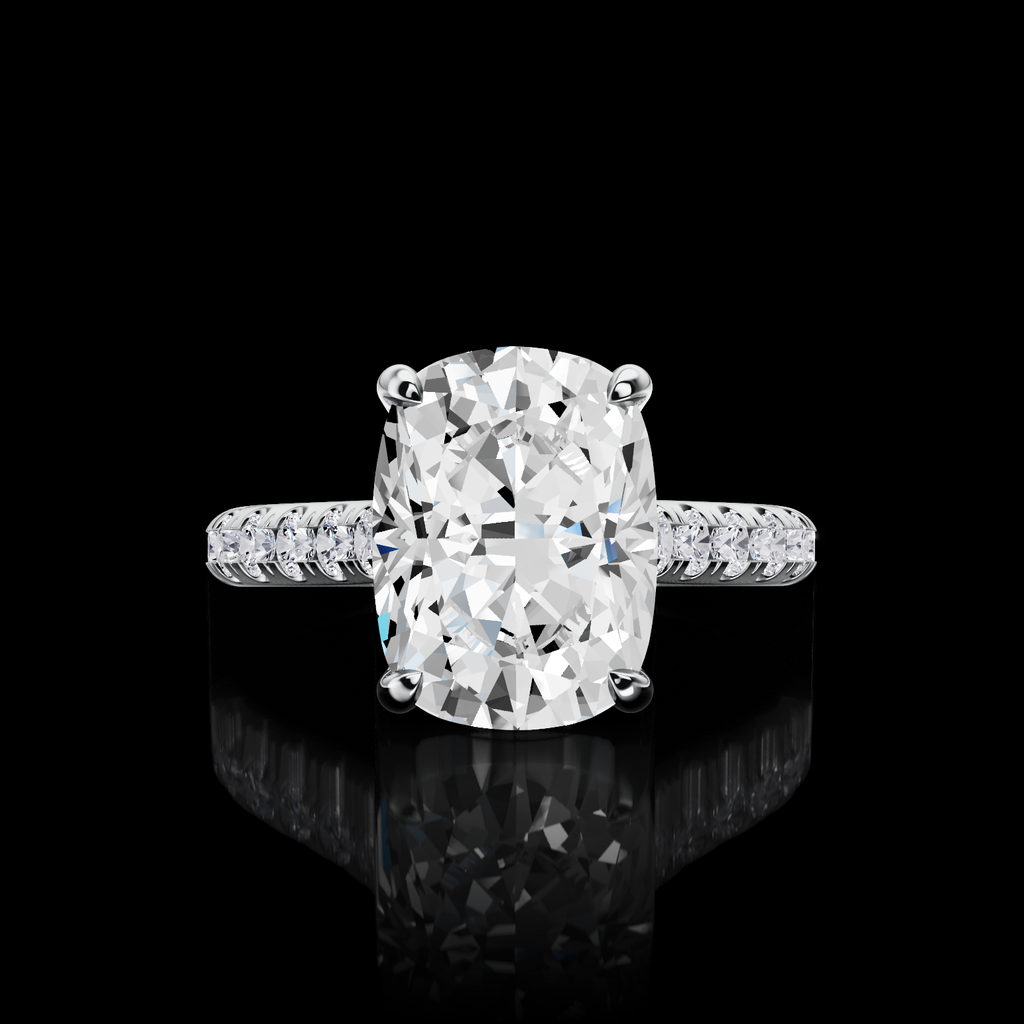 0.68 Cts Platinum Shape Hidden Halo Ring