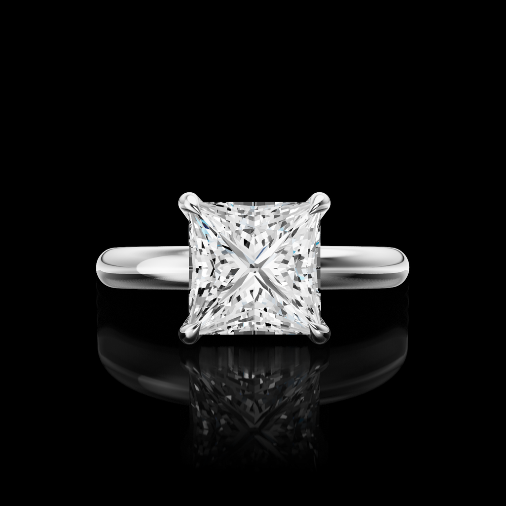 0 Cts 14k White Gold Shape Solitaire Ring