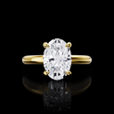 0.09 Cts 14k Yellow Gold Round Shape Solitaire Diamond Shank Ring