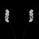 5.75 Cts 14k White Gold Oval Shape Crawler Earring