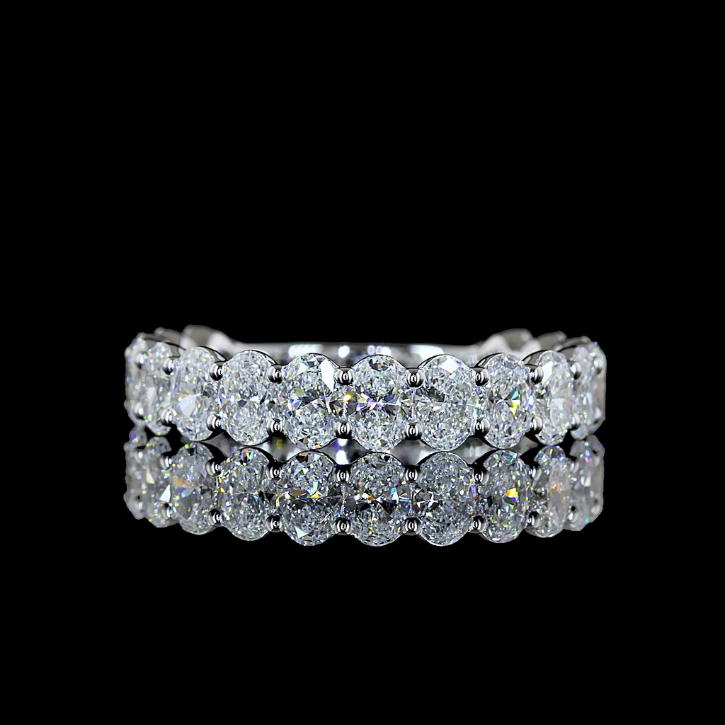 2.17 Cts 18k White Gold Oval Shape 3/4 Band Eternity Band