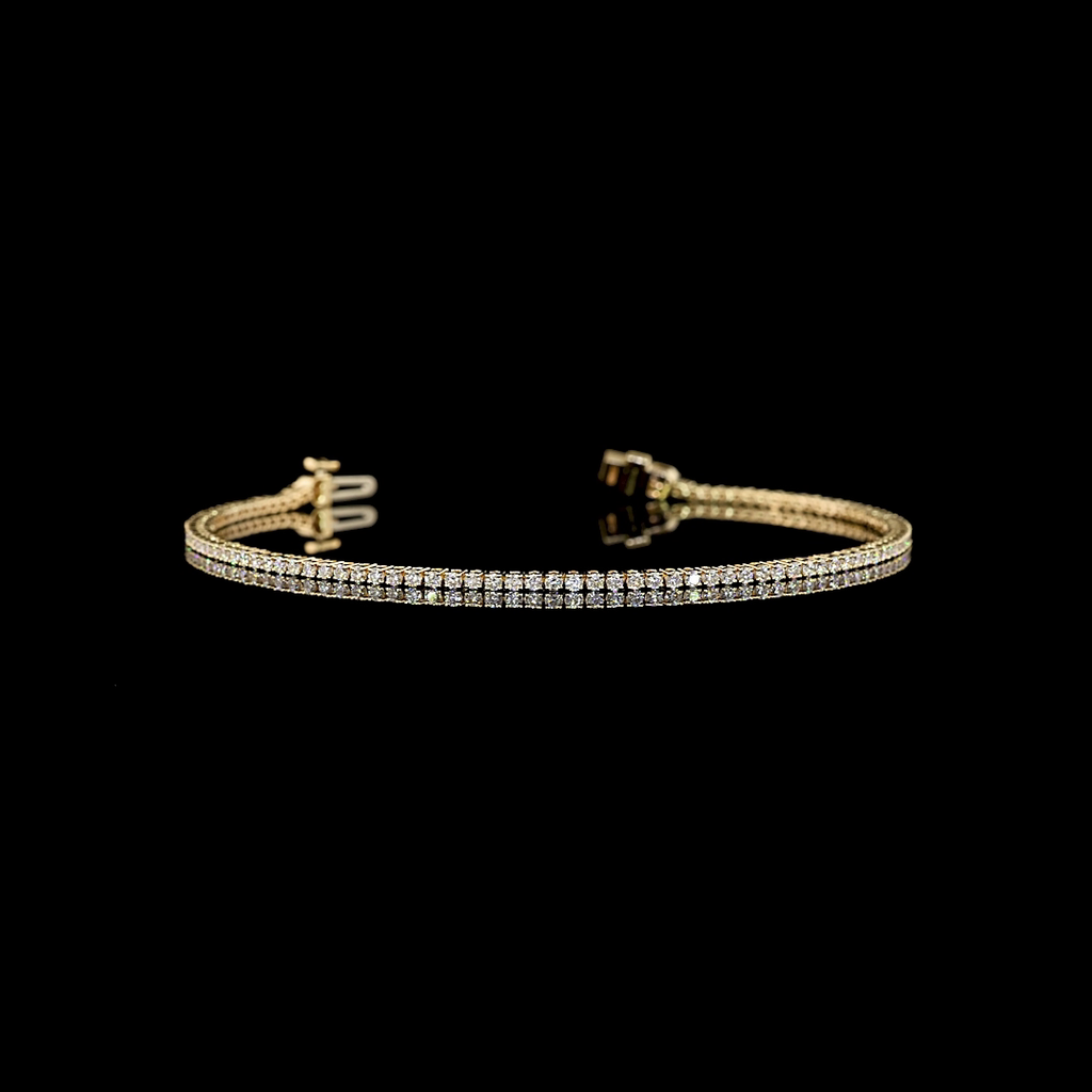 1.54 Cts 14k Yellow Gold Round Shape Tennis Bracelet