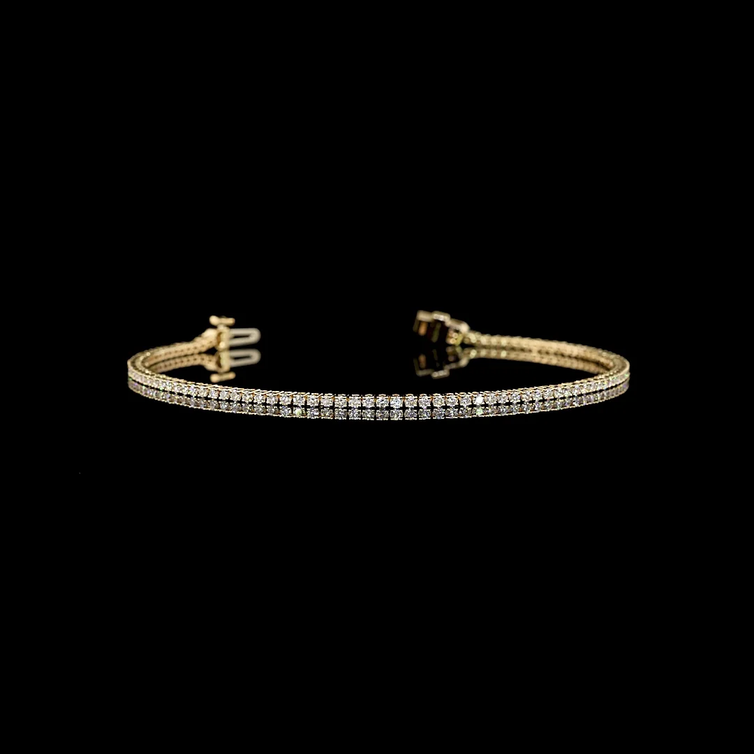 1.54 Cts 14k Yellow Gold Round Shape Tennis Bracelet