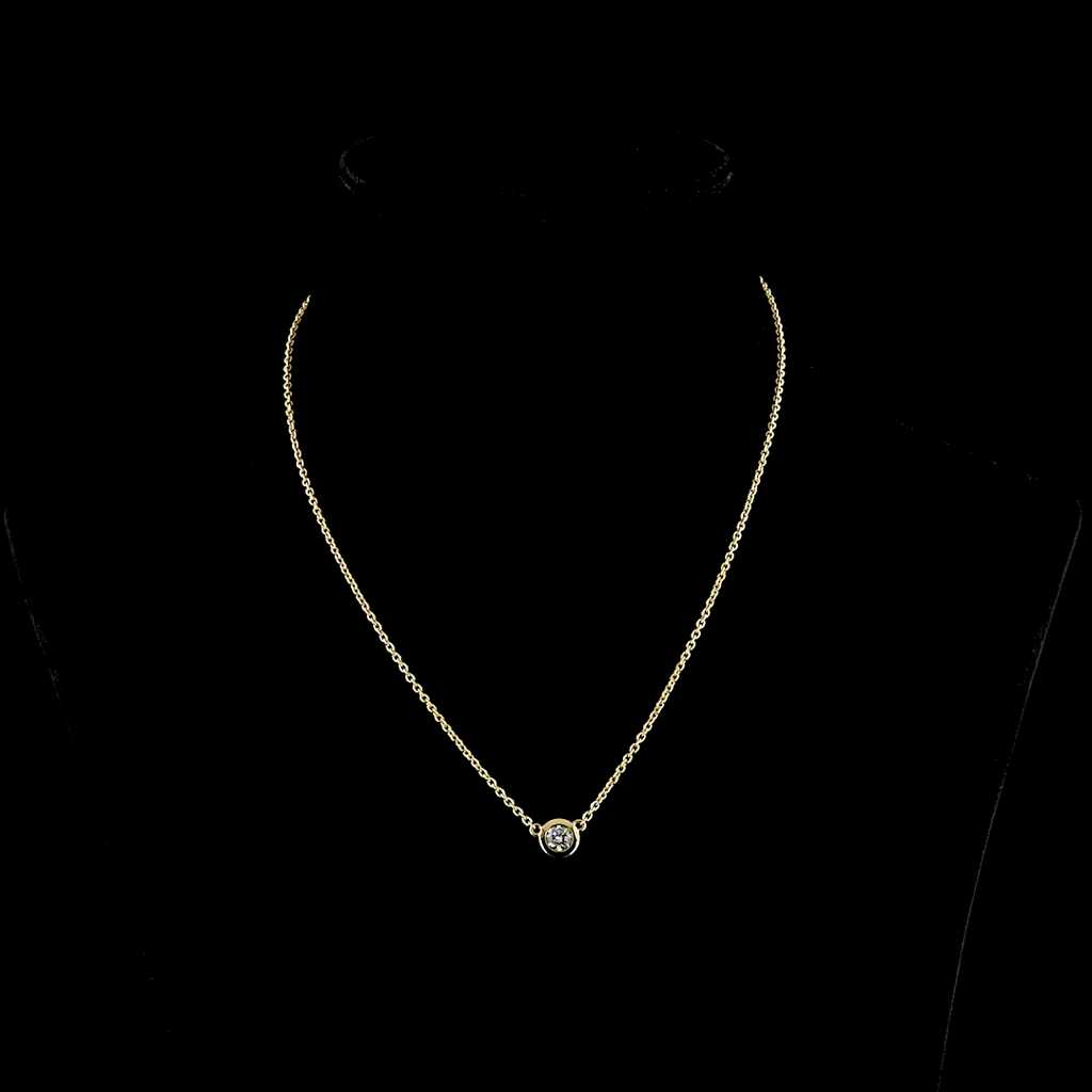 0.5 Cts 14k Yellow Gold Round Shape Solitaire Pendant