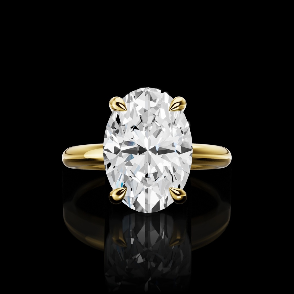 0.16 Cts 14k Yellow Gold Round Shape Hidden Halo Ring