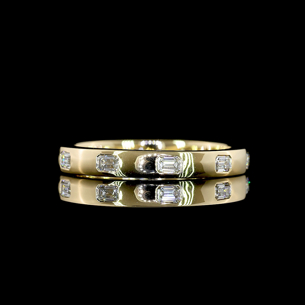 0.47 Cts 14k Yellow Gold Emerald Shape Eternity Band Eternity Band