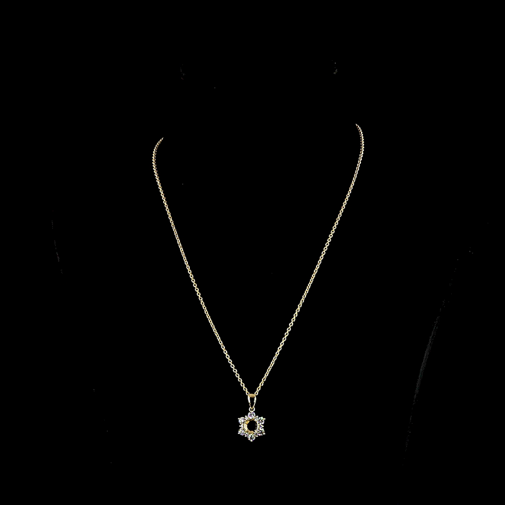 0.99 Cts 14k Yellow Gold Round Shape Pendant Pendant
