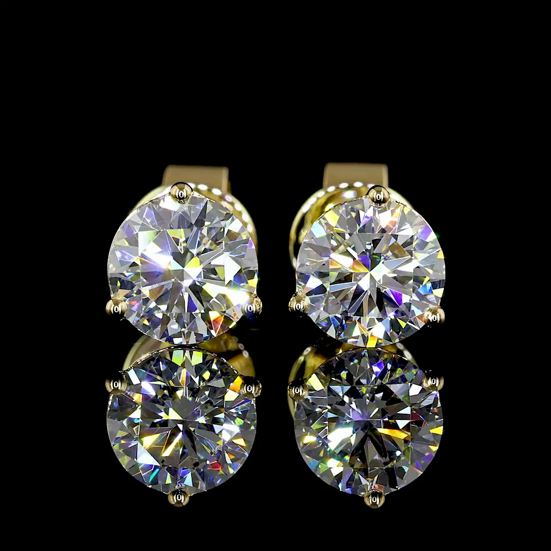 1.44 Cts 18k Yellow Gold Round Shape Martini Earring