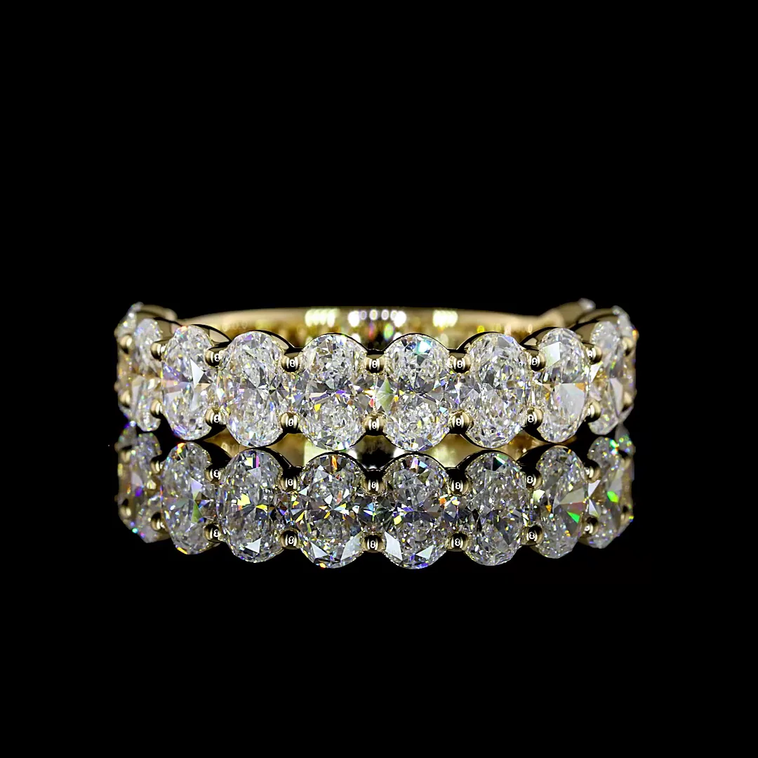 2.6 Cts 14k Yellow Gold Oval Shape 3/4 Band Eternity Band