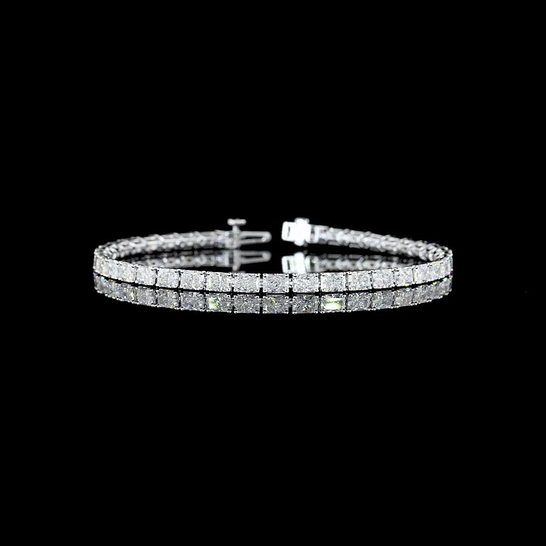 8.36 Cts 14k White Gold Radiant Shape Tennis Bracelet