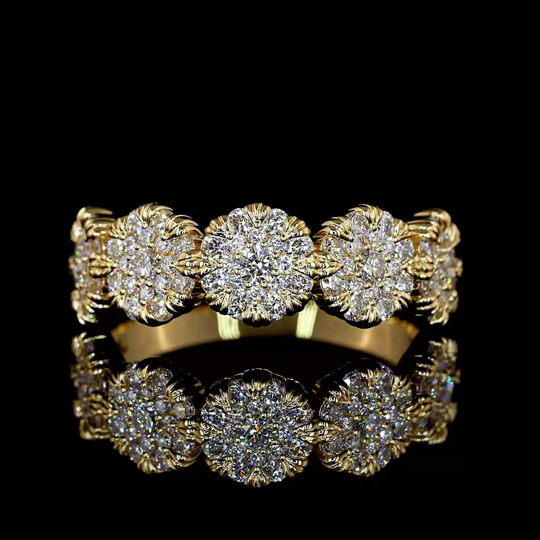 0.79 Cts 18k Yellow Gold Round Shape Special Ring