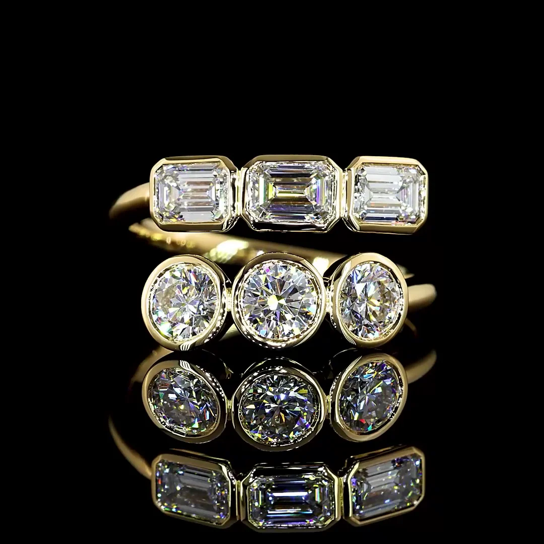 1.78 Cts 14k Yellow Gold Emerald Shape Special Eternity Band
